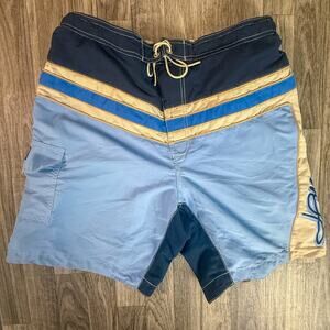 Tommy Hilfiger Colorblock Swim Trunks / Board Shorts / Vintage ’90s Style